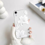 NITITOP pour iPhone XR Coque Coque Transparente Fleur Lys, Blanc | Mignon Floral et Papillon Motif, pour Femme Fille, avec Prote