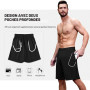 miijoory Lot de 5 Shorts de Sport Homme à Poches, Séchage Rapide | Taille Élastique, Matière Légère et Respirante, Évacue l'humi