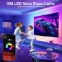 Macchiatto Ruban LED Néon 10M, DIY Bande LED avec APP/Télécommande, Synchronisation Musicale, Néon LED Chambre Gaming, Imperméab
