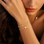 Turandoss Bracelet Lettre Initiale Femme Or– Plaqué or 14 Carats A-Z Lettre Bracelet Personnalisé Femme, Bijoux Cadeaux pour Fem