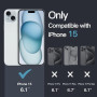 JETech Coque Magnétique pour iPhone 15, Transparent | Compatible avec MagSafe, Étui Housse Bumper Antichoc, Résistant aux Rayure