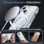 JETech Coque Magnétique pour iPhone 15, Transparent | Compatible avec MagSafe, Étui Housse Bumper Antichoc, Résistant aux Rayure