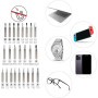 Amazon Basics Ensemble clés magnétiques à cliquet et tournevis de précision pour l'électronique, 73 unité, lot de 1, Argent, Noi
