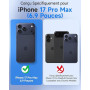 seacosmo Coque pour iPhone 17 Pro Max 6,9 Pouces, Antichoc Housse avec Verre Trempé et Caméra Protecteur, 360° Protégé Double Fa