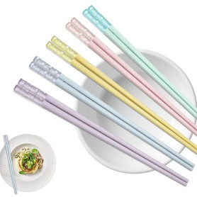 KQDRAVINE Baguettes Chinoises, 5 Paires de Baguettes pour Manger, Lavables au Lave-vaisselle, Réutilisables pour la Cuisine Chin