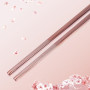 Baguettes Réutilisables en Acier Inoxydable 18/8 Design Sakura Rose Laser Gravée Anti-Dérapantes Lavables au Lave-Vaisselle Japo