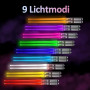 Light Up Baguettes Lightsaber Baguette Chinoise avec 9 Modes de Couleur, SOARFLY Lightsaber Baguette Réutilisables Sans BPA Illu