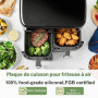 HA BIN Lot de 2 moules en silicone pour friteuse à air Dual Zone 9L (2×4,5L) – Réutilisable, compatible lave-vaisselle, accessoi