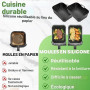 HA BIN Lot de 2 moules en silicone pour friteuse à air Dual Zone 9L (2×4,5L) – Réutilisable, compatible lave-vaisselle, accessoi