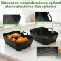HA BIN Lot de 2 moules en silicone pour friteuse à air Dual Zone 9L (2×4,5L) – Réutilisable, compatible lave-vaisselle, accessoi