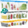 Lot de 24 sac congelation reutilisable et Stand Up,Sac congelation en silicone sans BPA, Sacs de rangement en silicone réutilisa