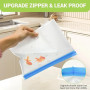Lot de 24 sac congelation reutilisable et Stand Up,Sac congelation en silicone sans BPA, Sacs de rangement en silicone réutilisa