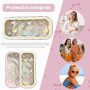 Nievajio Lot de 2 étuis à lunettes pour femmes et filles – En forme de papillon rose avec nœud, rangement compact pour lunettes,