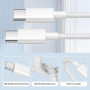 Câble USB C Charge Rapide pour iPhone Air 15 16 17 Pro Max/Plus/15/16,iPad Pro/Air, 3M Câble USB C vers USB C 60W iPhone 15 16 C