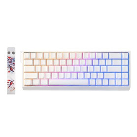 YUNZII MAD68 HE Clavier Gamer Filaire 8000Hz (Blanc, Magnetic Amber Pro) | Rapid Trigger, Switch Magnétiques à Effet Hall, RGB,