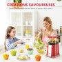 YASHE Machine à pop-corn rétro, 1200W Machine à pop-corn à air chaud avec gobelet doseur, à bouton unique, sans huile, Parfaite