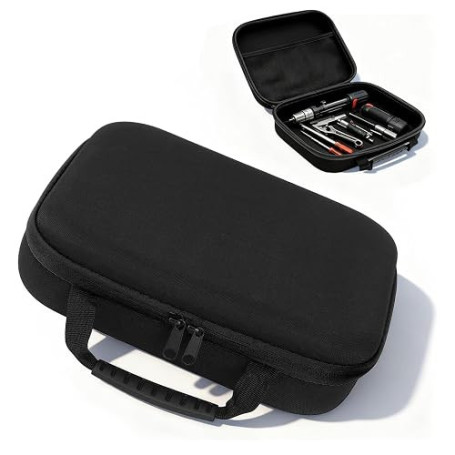 Petit sac à outils vide rigide - 27 x 22 x 7 cm - En EVA - Avec fermeture éclair - Noir - Tissu Oxford - Multifonction - Pour pe
