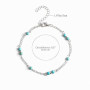 Carufin Bracelet de cheville turquoise multicouche fleur perles accessoires de cheville d'été bijoux de plage pour femmes et fil