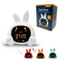 ZAZU Sarah Réveil Éducatif Enfant Rechargeable – Veilleuse LED 5 Couleurs, Machine à Sons, Horloge Jour/Nuit, Réveil Pédagogique