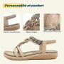 ZDQ Sandales Femme Été Confortable Plate Chaussures