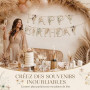 Decoration Anniversaire, Banderole Joyeux Anniversaire, Happy Birthday | Avec décoration anniversaire et banderole style floral,