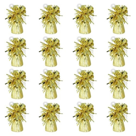 Boland - Poids pour Ballons avec Feuille Métallique, 16 Pièces, 160-180 g, pour Ballons de Baudruche et à l'Hélium, Or, Doré | L