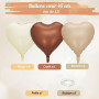 Ballon Coeur,12 pcs Ballons Crème Marron Beige Baudruche en Forme de Coeur, Ballons Gonflables Helium Coeur pour Saint Valentin,