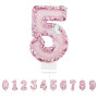 Bougies d'anniversaire Numéro 5,3D Rose Bougie Chiffre 5,Papillon Decoration Gateau Anniversaire,Bougies Scintillantes Gâteau To