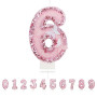 Bougies d'anniversaire Numéro 6,3D Rose Bougie Chiffre 6,Papillon Decoration Gateau Anniversaire,Bougies Gâteau Topper Decoratio