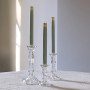 Ensemble De 3 Bougeoirs en Verre Cristal Clair Chandeliers décoratifs pour Bougies funéraires, Bougies Coniques LED, Parties, pi