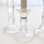 Ensemble De 3 Bougeoirs en Verre Cristal Clair Chandeliers décoratifs pour Bougies funéraires, Bougies Coniques LED, Parties, pi