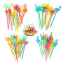 HMCEY 200 Pièces Pique Aperitif Plastique,Pic a Brochette Coloré,Pic Apero Reutilisable,Fourchettes à Fruits,Brochettes Cocktail