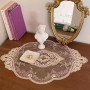 Anevous Lot de 2 sets de table rétro en dentelle, 31x44 cm, sets de table brodés à la main décoratifs ovales, nappe lavable fleu