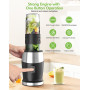 Blender Mixeur, 500W Blender Smoothie 24000 tours/min, Mini Mixeur Blender Portable avec 2 sport bouteille portables de 570ml Sa