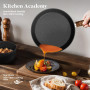 Kitchen Academy Batterie de Cuisine Induction 12 Pièces Antiadhésives | Noir Granite Set de Poêles et Casseroles, 100% Sain et S