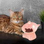 3 Pièces Flamingo Gamelle, Gamelle Chat,Bol Double Réglable, Gamelle Surélevée Chat, Un Chacun pour Le Bleu-Gris, Le Rose Et Le