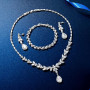 Zolkamery Parure Mariage Femme avec Zircon Cubique 5A Blanc, Ensemble de Bijoux Boucles d'oreilles Collier Bracelet en Forme de