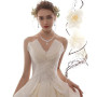 Zolkamery Parure Mariage Femme avec Zircon Cubique 5A Blanc, Ensemble de Bijoux Boucles d'oreilles Collier Bracelet en Forme de