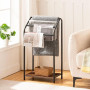 HOOBRO Porte-Serviettes, Barre de Séchage, Porte-Serviettes sur Pied, avec 4 Barres et Planche, Petits Espace, Stable, pour Sall
