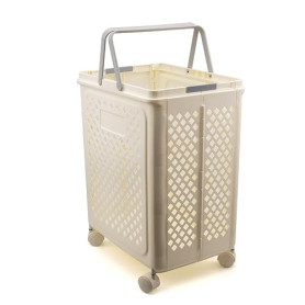 Panier à linge pliable amovible - Panier de rangement à roulettes pour appartement, salle de bain, chambre à coucher, dortoir (g