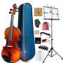 Aileen Violon 4/4 en bois massif pour adultes et enfants à partir de 12 ans – Kit de violon professionnel pour débutants et étud
