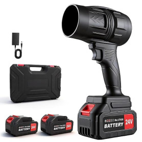 Souffleur Feuilles sans Fil 21V 130MPH 2 Batteries Turbo 250000tr/min | Moteur 550W Sans Balai, 0,8kg, 2 Batteries 30min + Charg