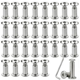 30 Pièces Vis de Connexion M4 × 16 mm, Pour Connecter des Meubles, Armoires | 304 Acier Inoxydable Vis de Connecteur d'Assemblag