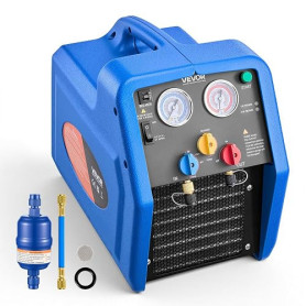 VEVOR Station de Récupération Fluides Frigorigènes Portable 3/4 HP, Récupérateur de Réfrigérant Monocylindre, pour CVC Résidenti