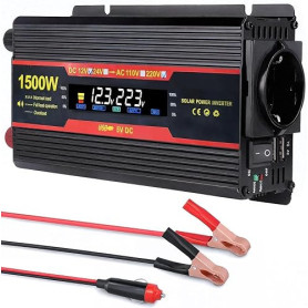 1500W Onduleur 12V 220V Transformateur Allume Cigare Convertisseur | 2X USB, 1X Prise Secteur Et Port Convertisseur pour Voiture