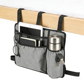 Pochette de Chevet Poche de Lit,Vide Poche Lit Démontable,Sac Poussette pour Home Bureau école Dortoir Hôpital,Grande Capacité M