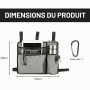 Pochette de Chevet Poche de Lit,Vide Poche Lit Démontable,Sac Poussette pour Home Bureau école Dortoir Hôpital,Grande Capacité M