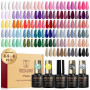 ROSALIND Vernis Semi Permanent 48 Pièces Blanc Rose Pourpre Jaune | Orange Rouge Couleurs Vernis Gel Bleu Gris Vert Marron Noir,