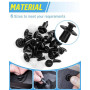 JatilEr 100 Pièces Rivet Clips Voiture Universel, H26 Plastique Rivets Noir | Fixation de Protection, 6 Taille Clips Agrafes Car