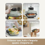 DREAME Tasti Friteuse à air en verre portable 5 en 1, 2,5 L + 4,5 L | 2 cuves, cuisson sans huile, rôtir, griller, réchauffer, m